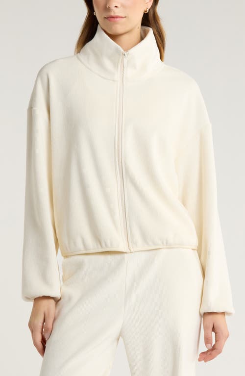 Zella Plush Rib Jacket In Neutral