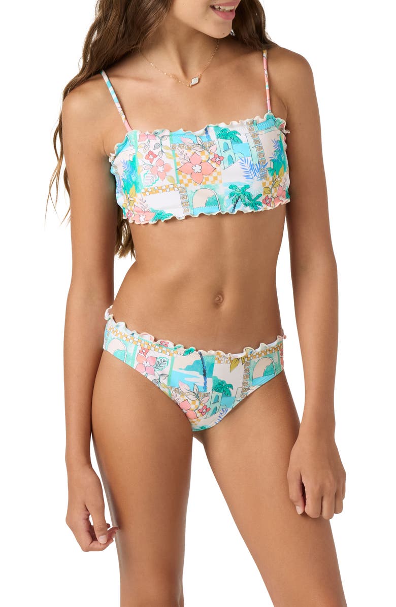 O'Neill Kids' Maritime Ruffle Two-Piece Swimsuit, Main, color, 