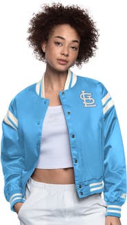 STARTER Women's Starter  Light Blue St. Louis Cardinals Full Count Full-Snap Varsity Jacket