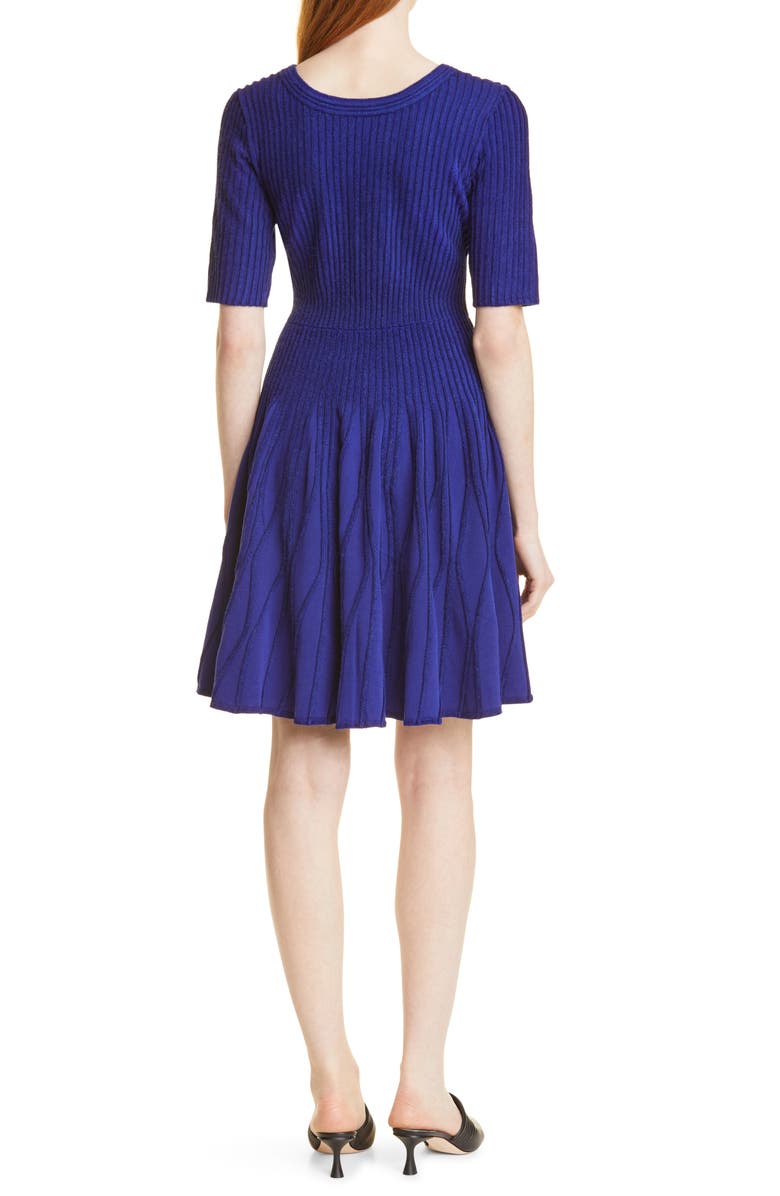 Emporio Armani Ottoman Fit & Flare Sweater Dress, Alternate, color, 