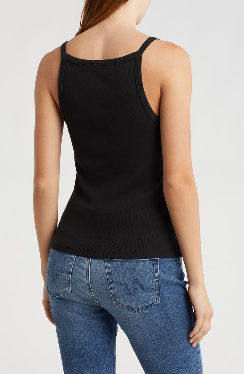 James Perse Cotton Rib Cami Tank, Alternate, color, Black