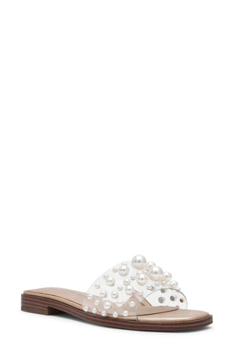 Eugenie Faux Pearl Slide Sandal (Women)
