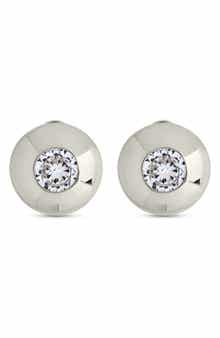 Sterling Forever Zora Cubic Zirconia Dome Stud Earrings
