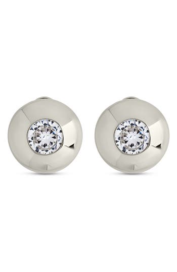 Sterling Forever Zora Cubic Zirconia Dome Stud Earrings In Silver