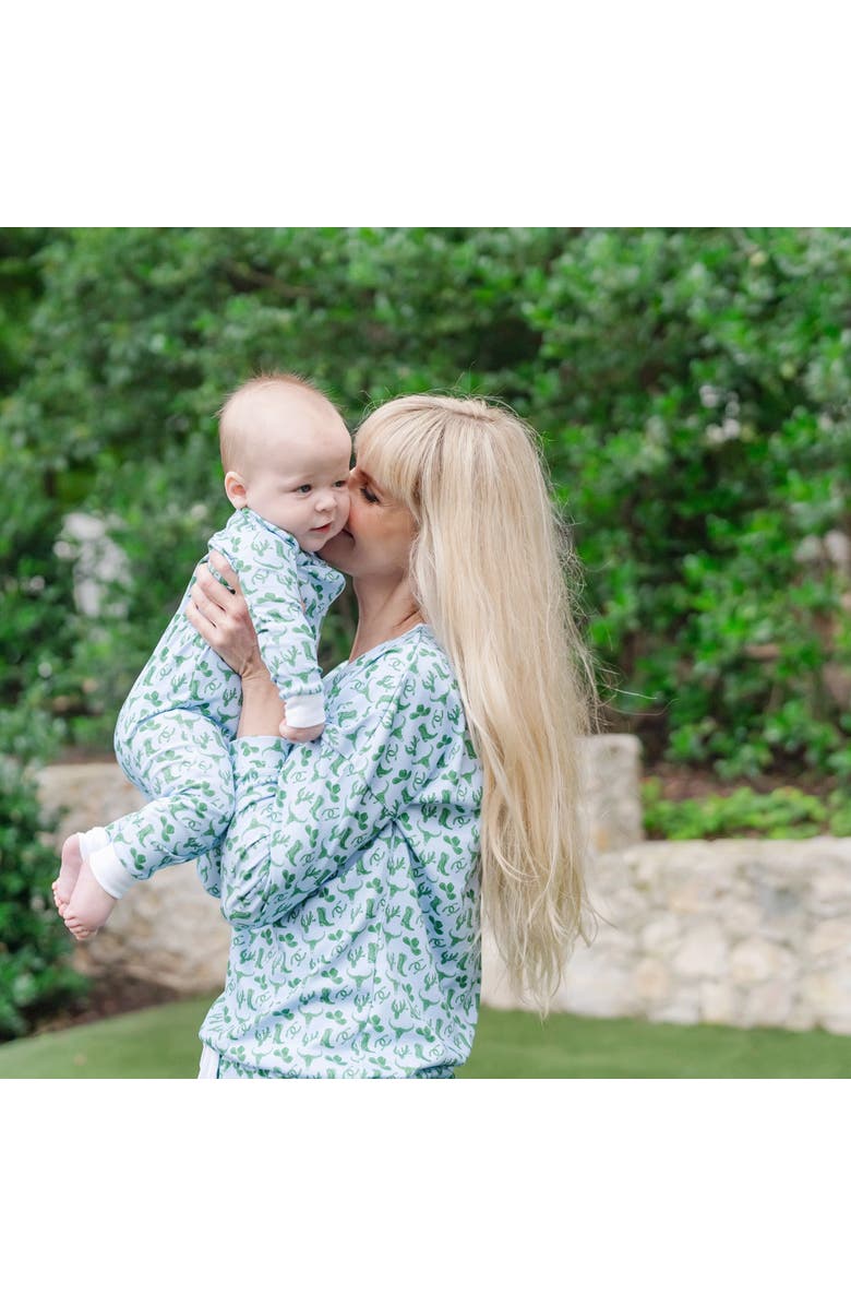 Lila and Hayes Lola Girls' Romper, Alternate, color, Wild West Blue