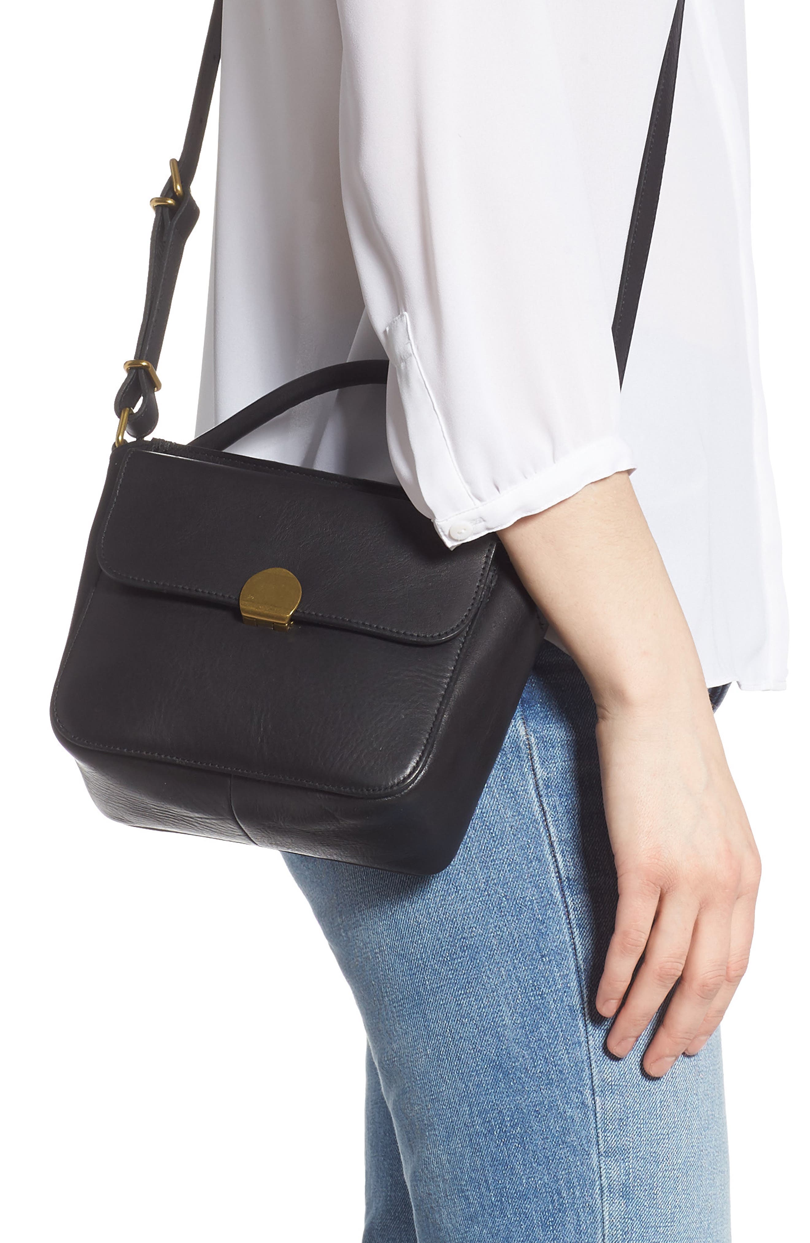 Madewell The Mini Abroad Leather Crossbody Bag, Alternate, color, 