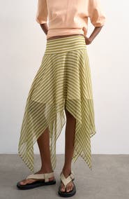 Topshop Striped Hanky Hem Miniskirt