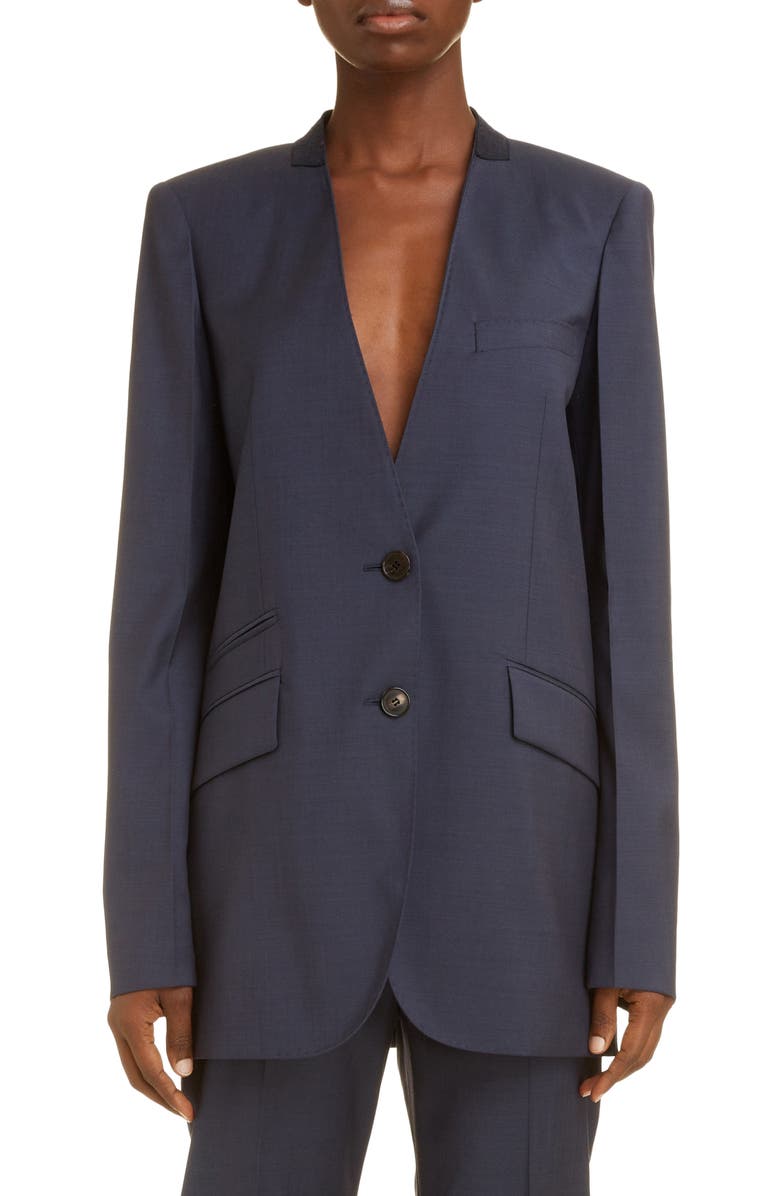 Givenchy Collarless Wool Jacket, Main, color, 