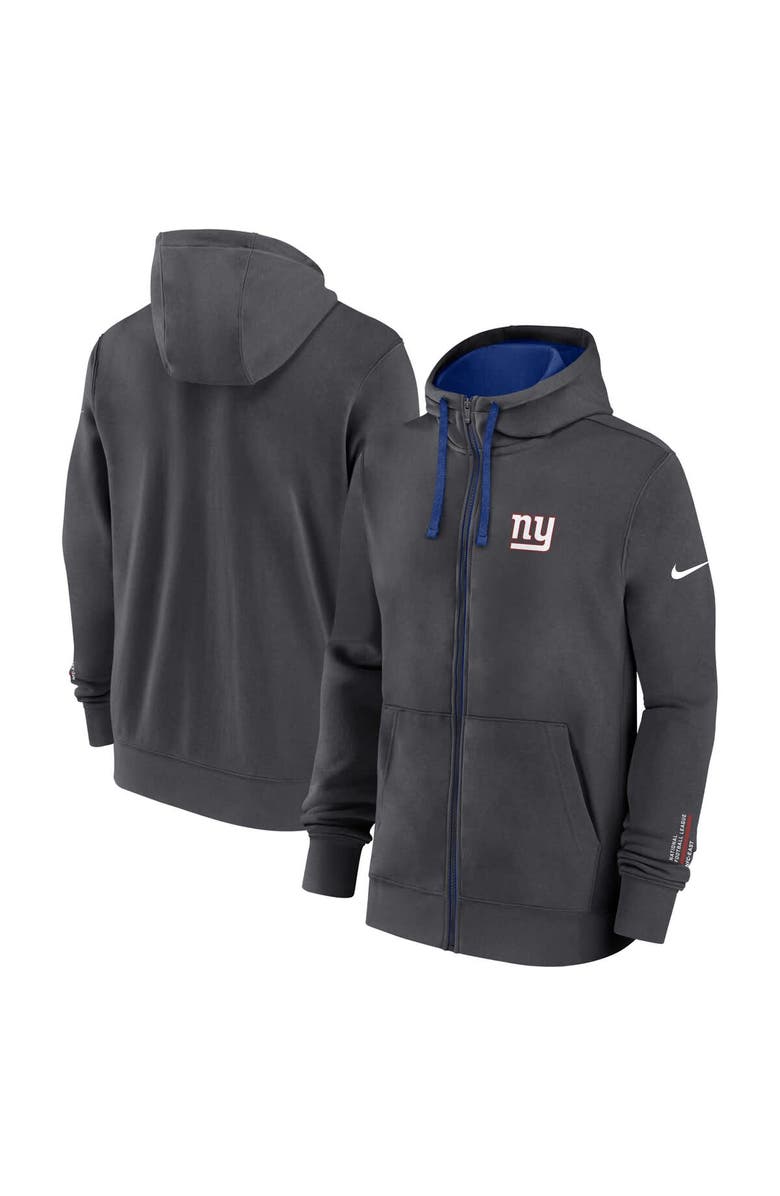 Nike Men's Nike Anthracite New York Giants Primetime Club Full-Zip Hoodie, Main, color, Anthracite