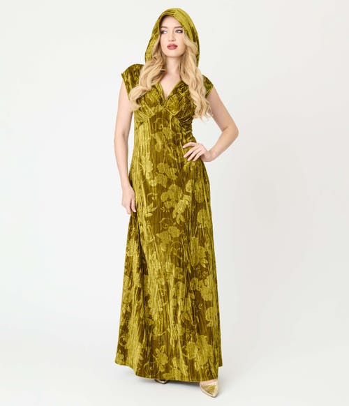 Unique Vintage Hooded Maxi Dress In Gray