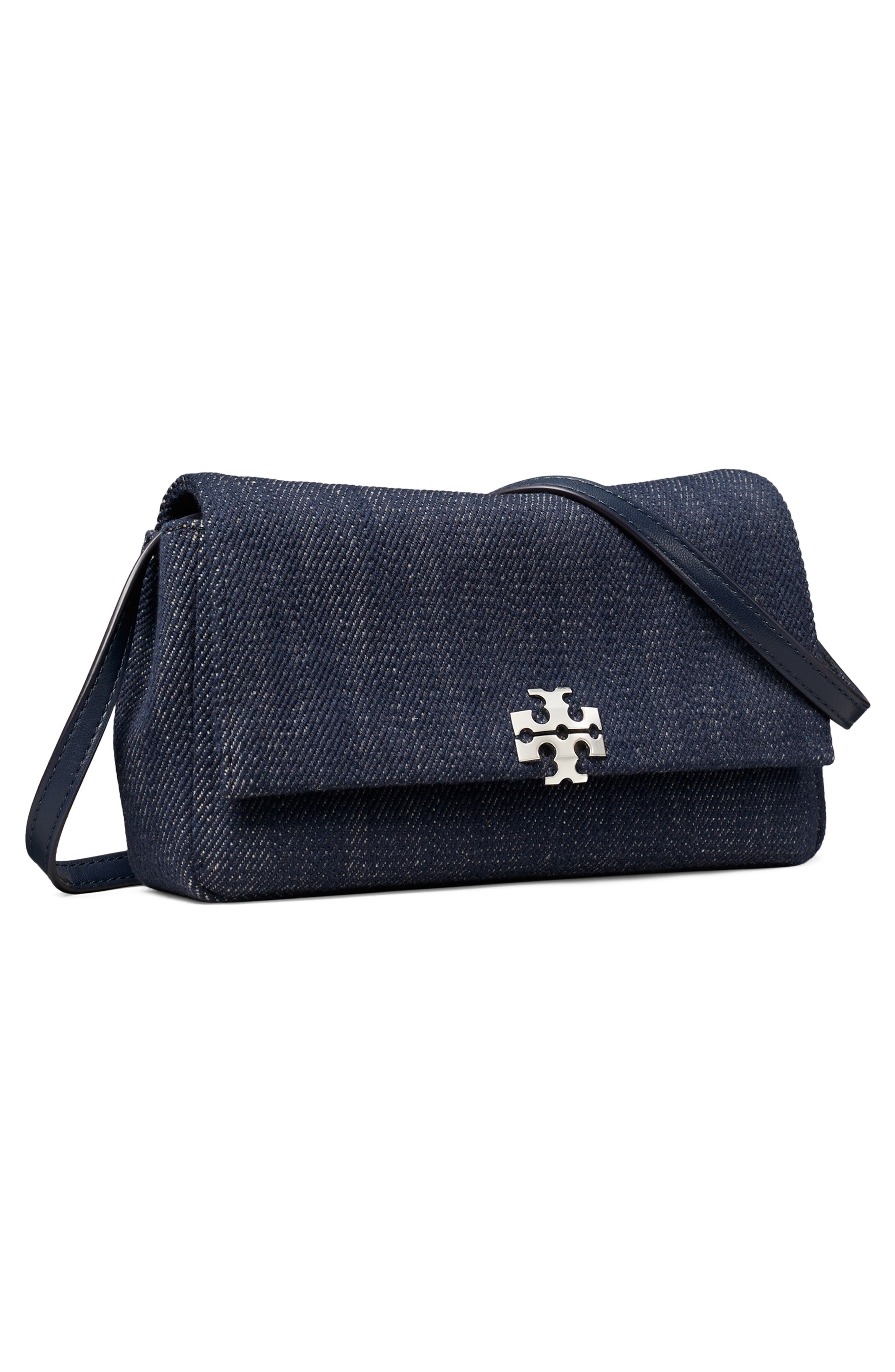 Charlie Denim Wallet on a Strap, Alternate, color, MIDNIGHT