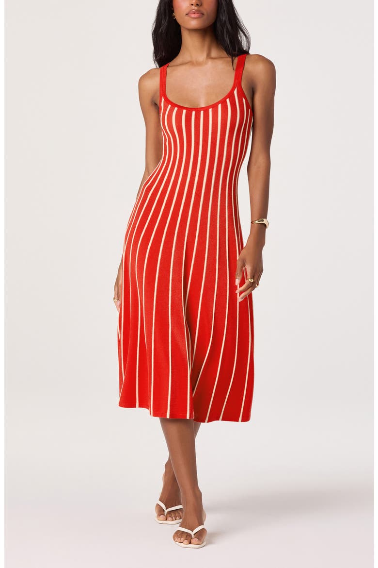 Irecia Stripe Sleeveless Sweater Dress, Main, color, RED STRIPE