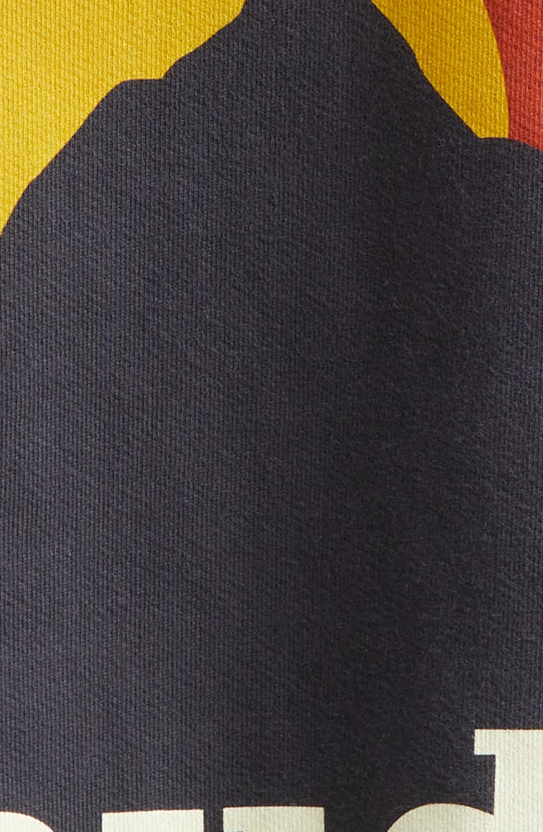 Rhude Moonlight Logo Full Zip Fleece Graphic Hoodie, Alternate, color, Vintage Black/ Red /Yellow