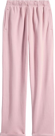 Cotton Blend Fleece Straight Leg Sweatpants