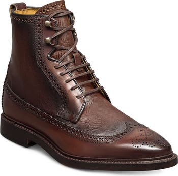 Allen Edmonds Maddox Reserve Wingtip Dress Boot Boots in Chili Caviar Grain Leather, size 12.0 D
