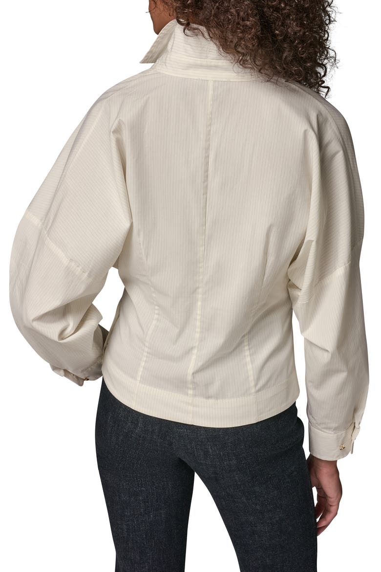 Pinstripe Poplin Dolman Shirt, Alternate, color, CRM COMBO