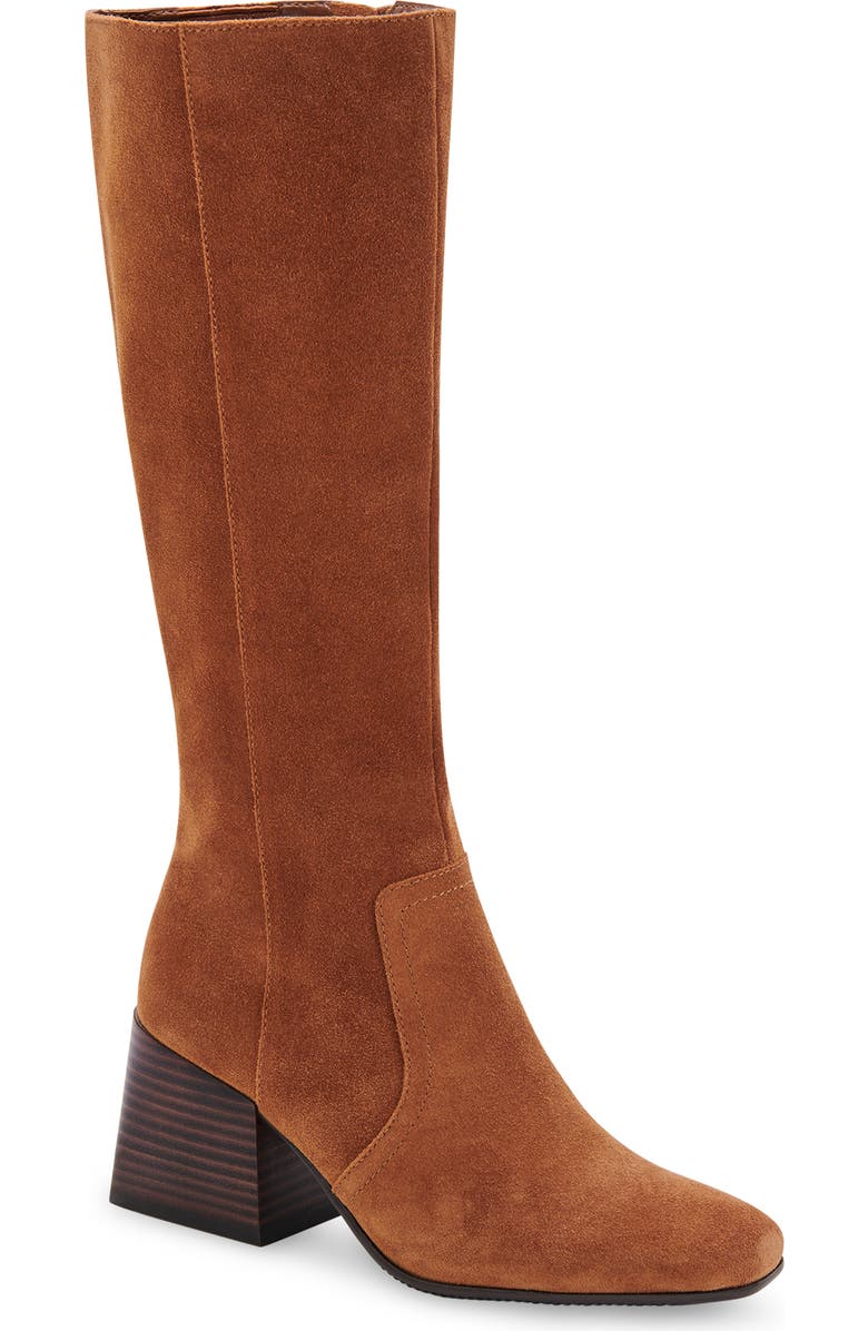 Blondo Tessa Waterproof Knee High Boot, Main, color, Cognac Suede