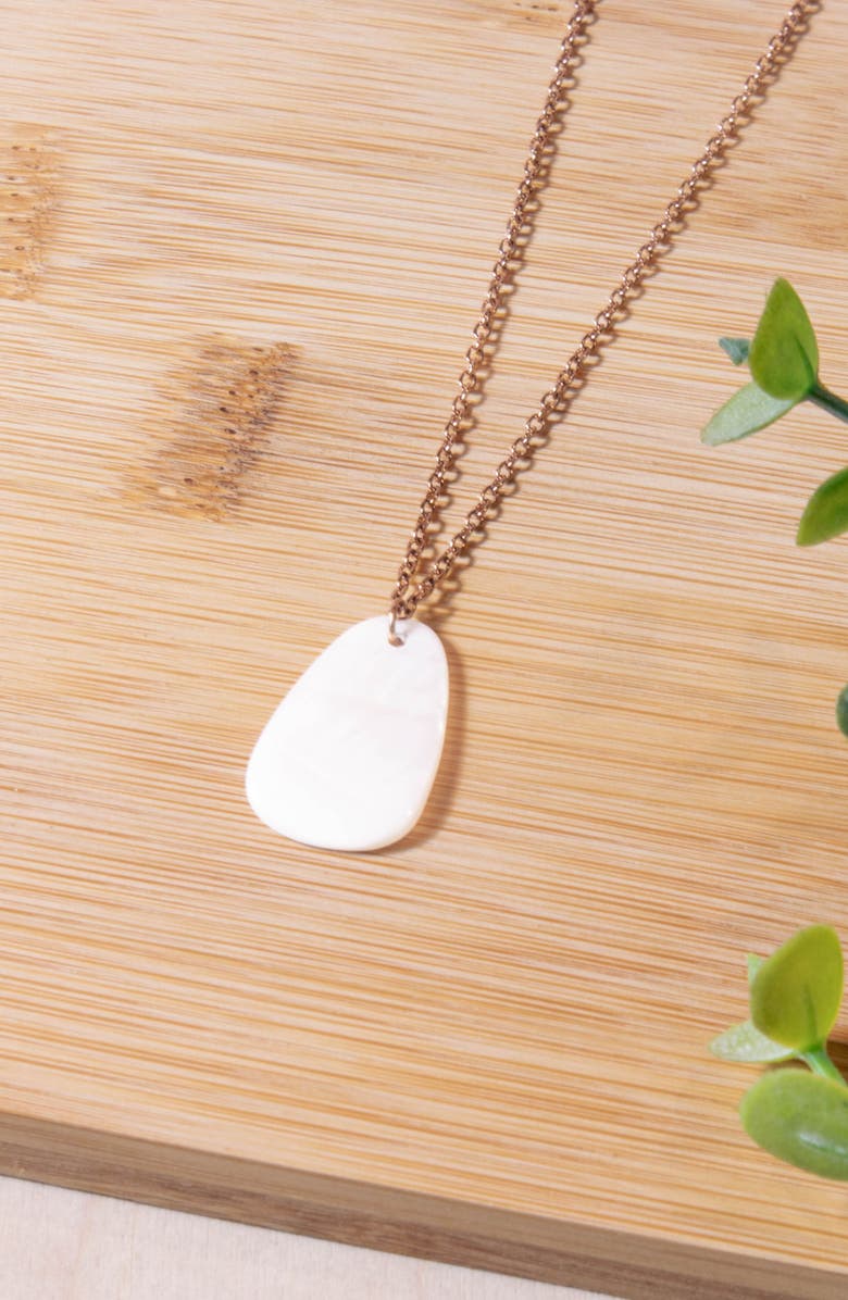LIKHA Mother-of-Pearl Trapezoid Pendant Necklace, Alternate, color, White
