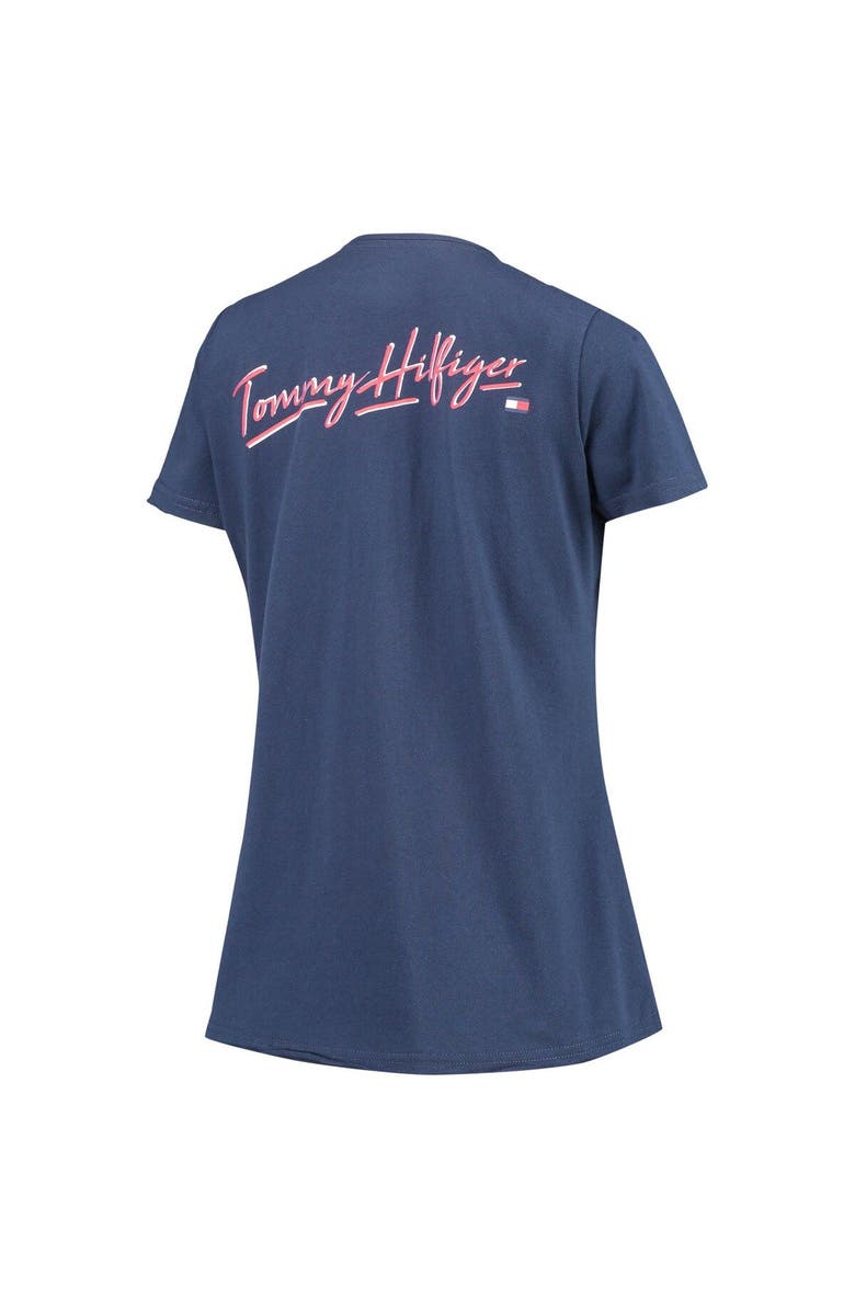 Tommy Hilfiger Women's Tommy Hilfiger Navy New England Patriots Riley V-Neck T-Shirt, Alternate, color,