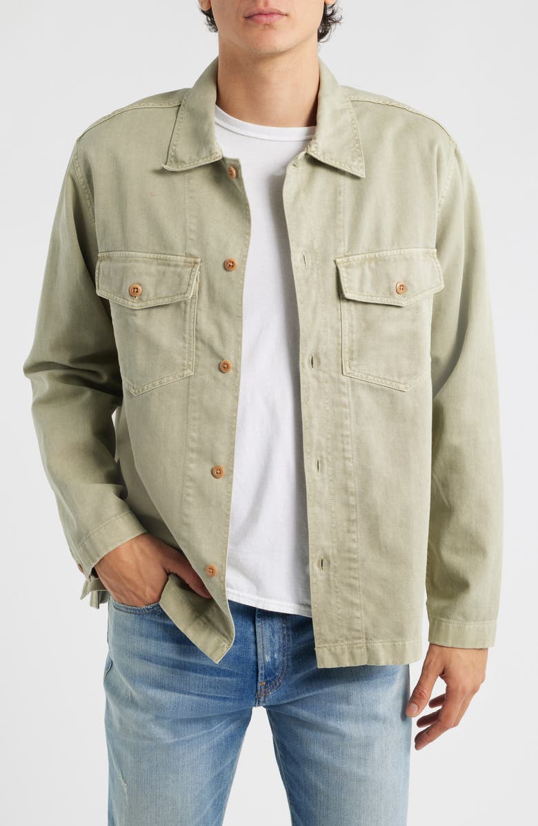 Madewell Cotton Twill Shirt Jacket, Main, color, Earthen Sage