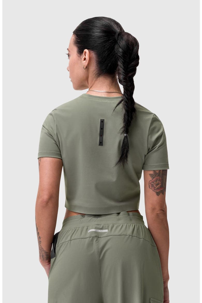 Lycra Cropped Tee, Alternate, color, Sage