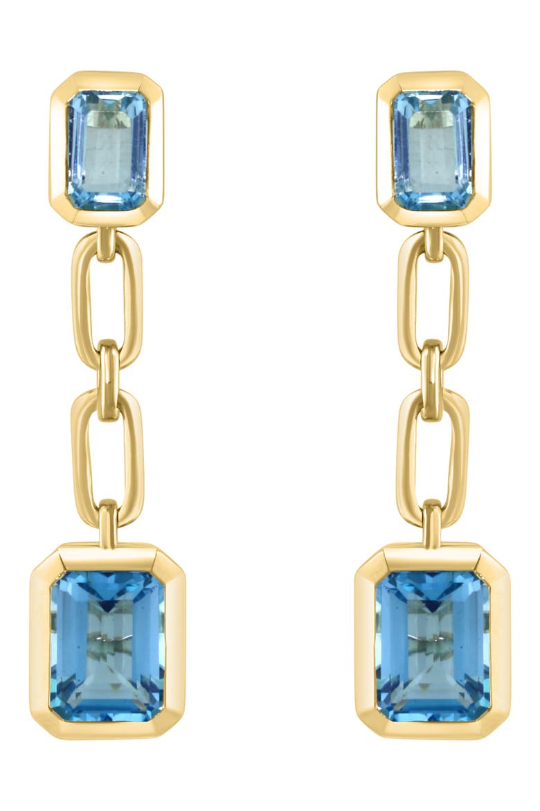 Sky Blue Topaz Drop Earrings, Alternate, color, BLUE
