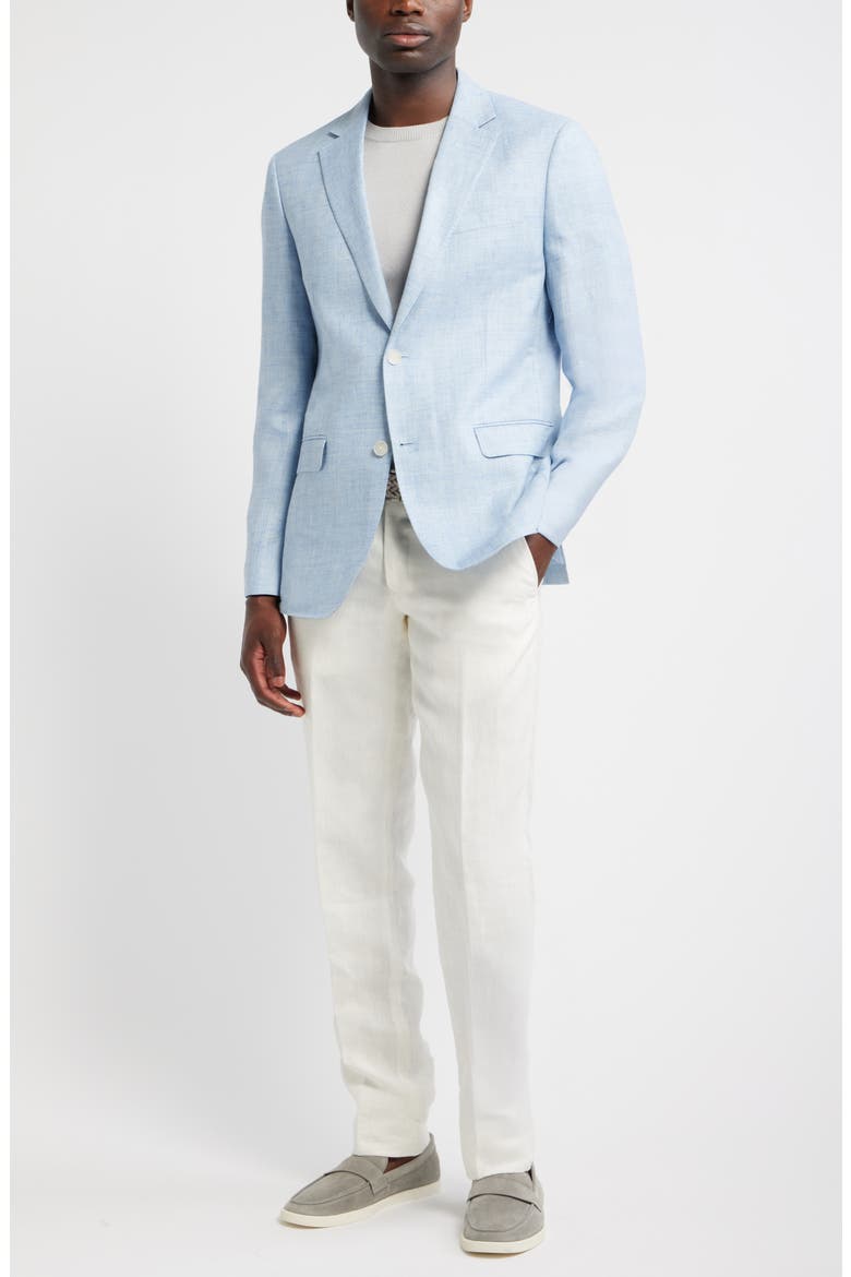Henrik Trim Fit Light Blue Slub Linen & Wool Sport Coat, Alternate, color, LIGHT BLUE SILVA TEXTURE