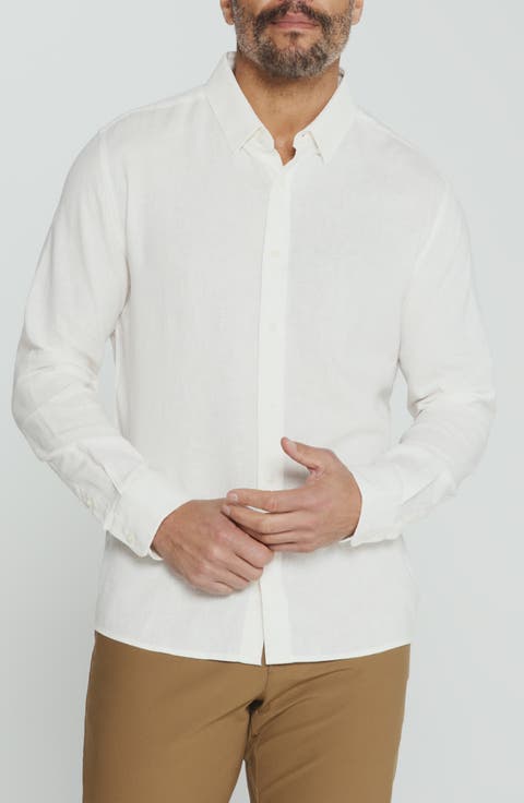 Oasis Linen Blend Button-Up Shirt