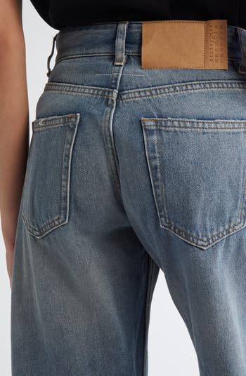 MM6 Maison Margiela Distressed Wide Leg Jeans | Nordstrom