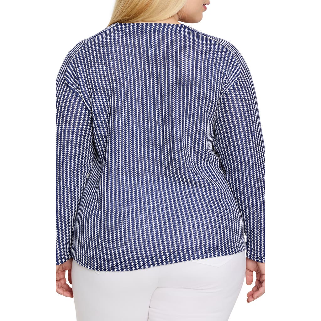 Nic + Zoe Nic+zoe Zig Zag Blues Top In Blue Multi