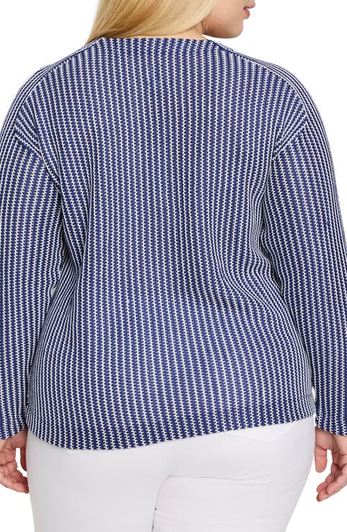 Nic + Zoe Nic+zoe Zig Zag Blues Top In Multi