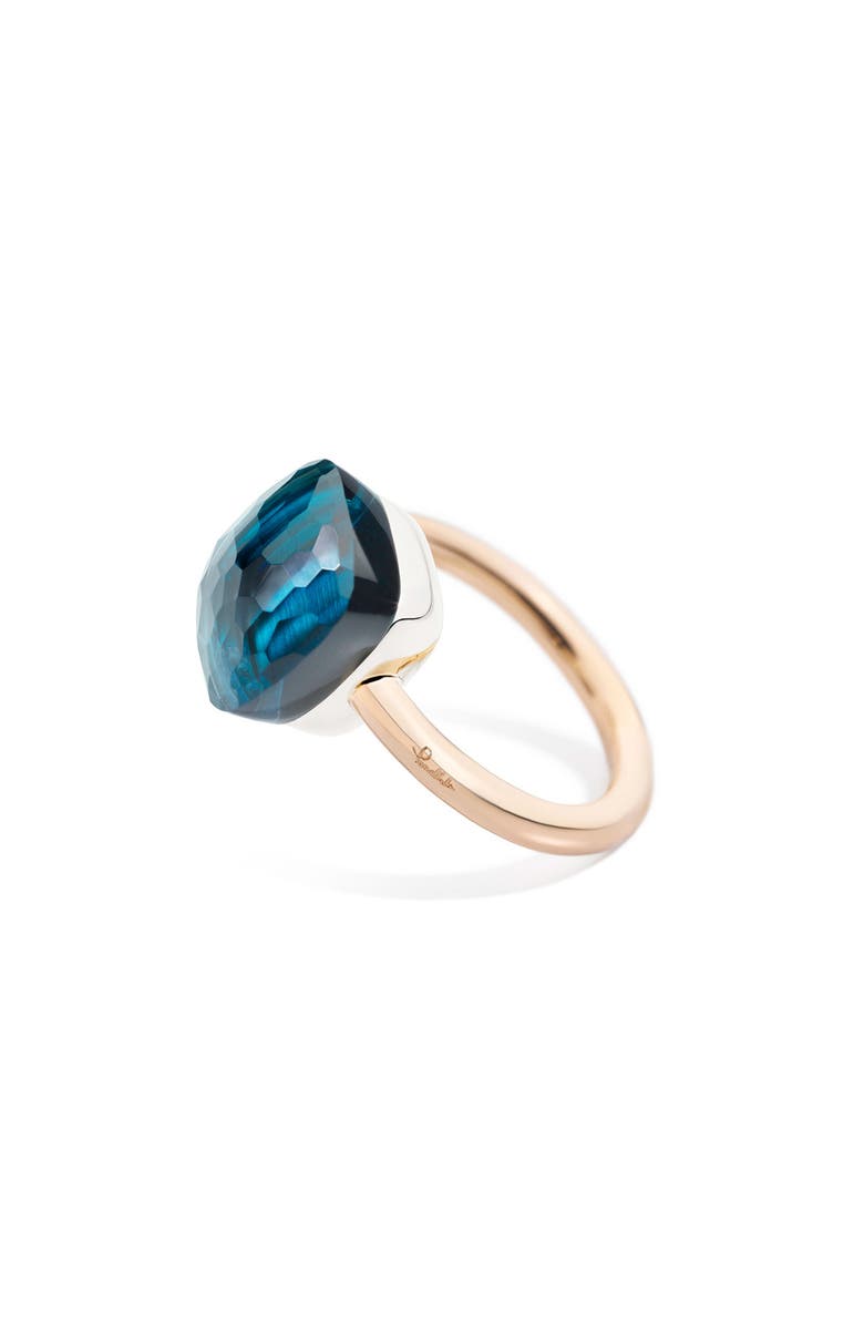 Pomellato Nudo Classic Blue Topaz Ring, Alternate, color, Rose Gold/ Blue Topaz