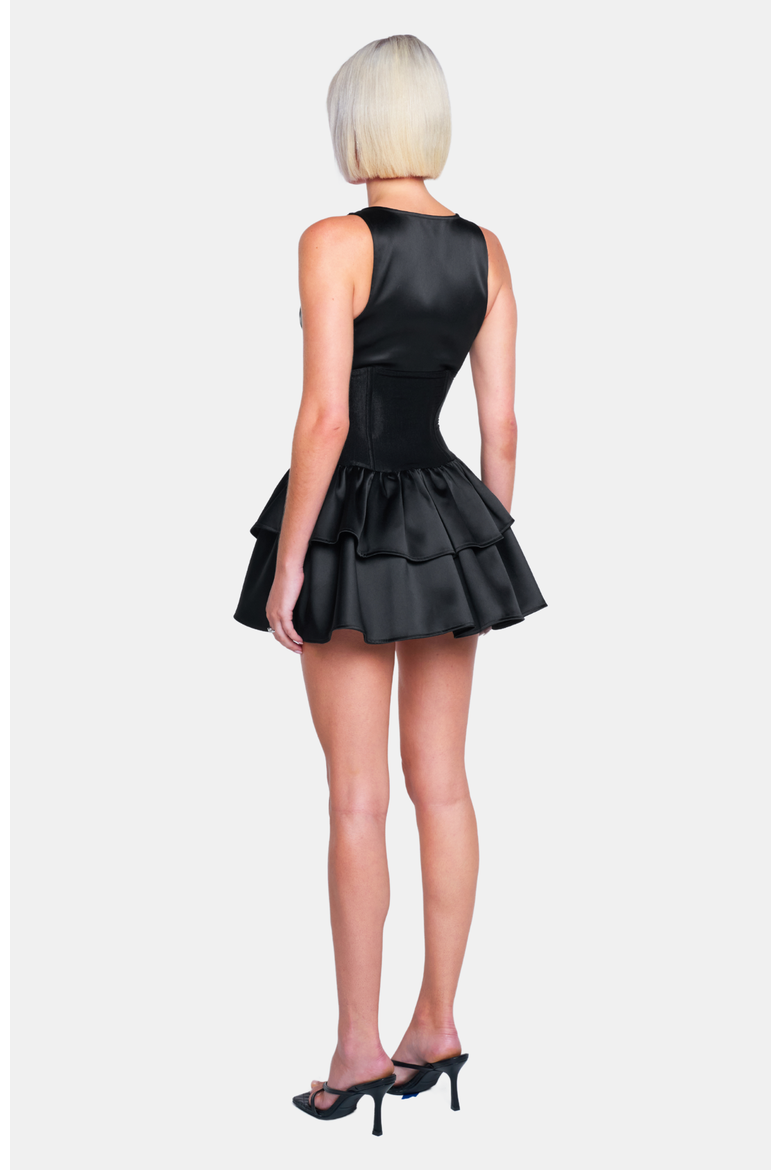 Augusta Mini Dress, Alternate, color, Black