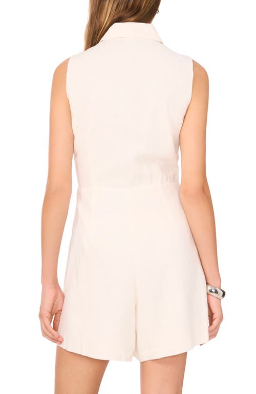 1.state Double Breasted Sleeveless Romper In Ultra White