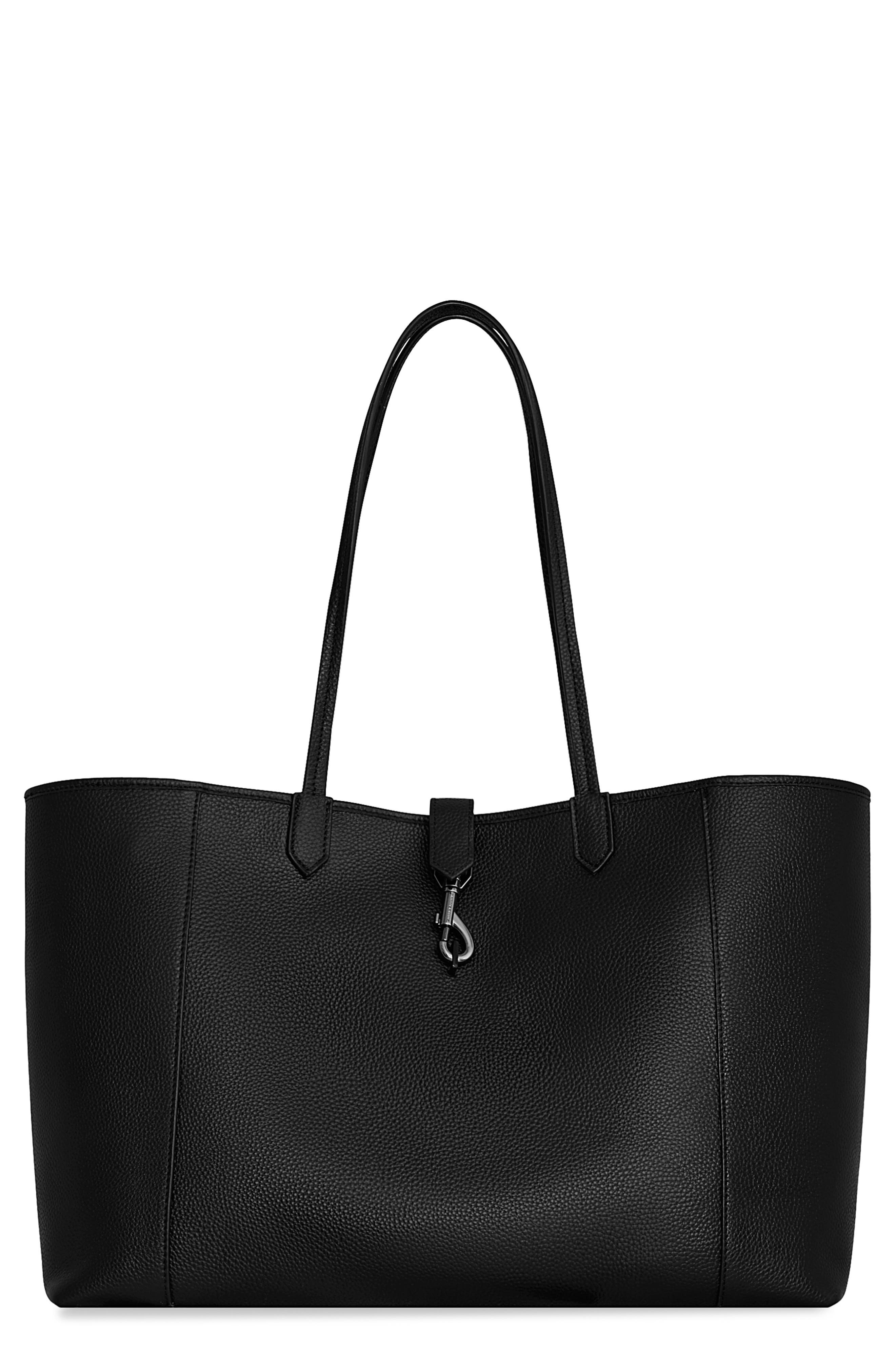Rebecca Minkoff Megan East/West Leather Tote, Main, color, Black