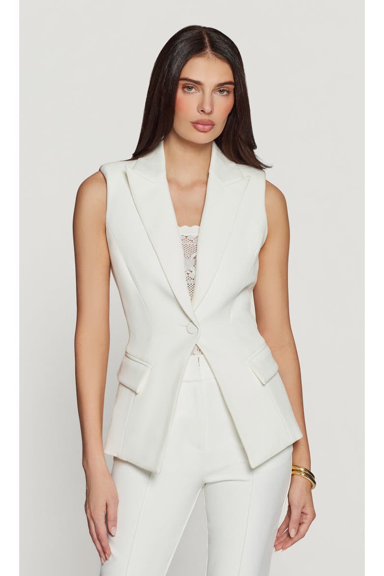 Rialto Crepe Sleeveless Blazer, Main, color, White