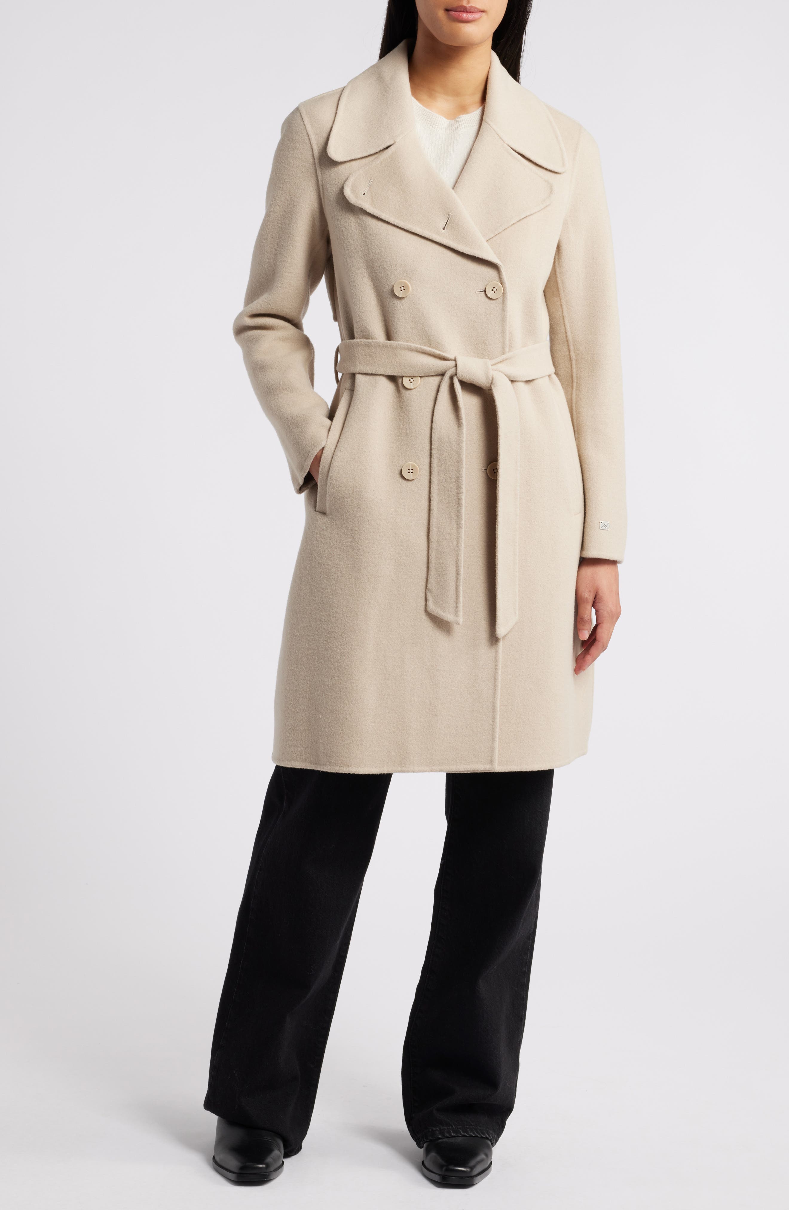 beige wool blend coat
