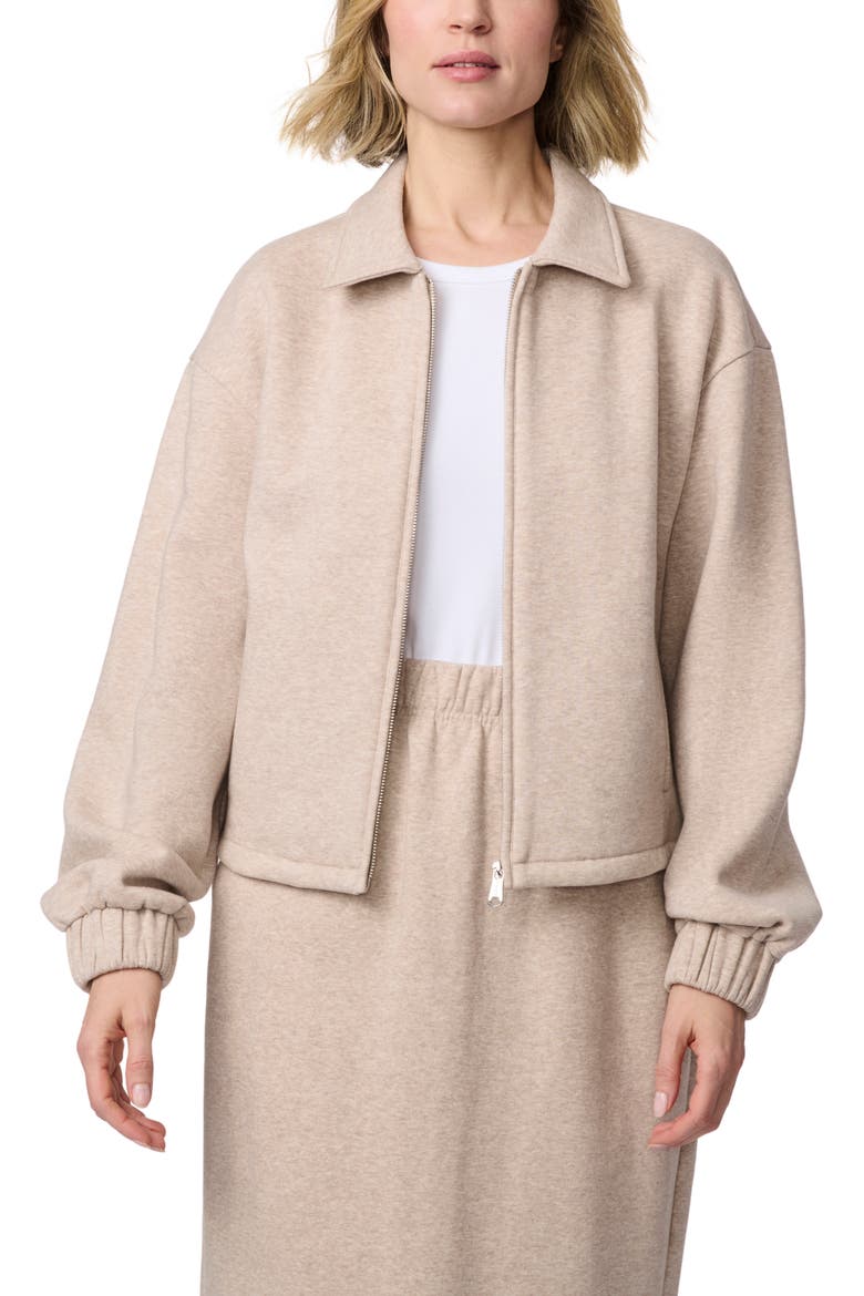 Knit Fleece Jacket, Alternate, color, HEATHER TAUPE