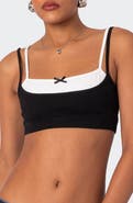 EDIKTED Gracie Layered Stretch Cotton Bra Top