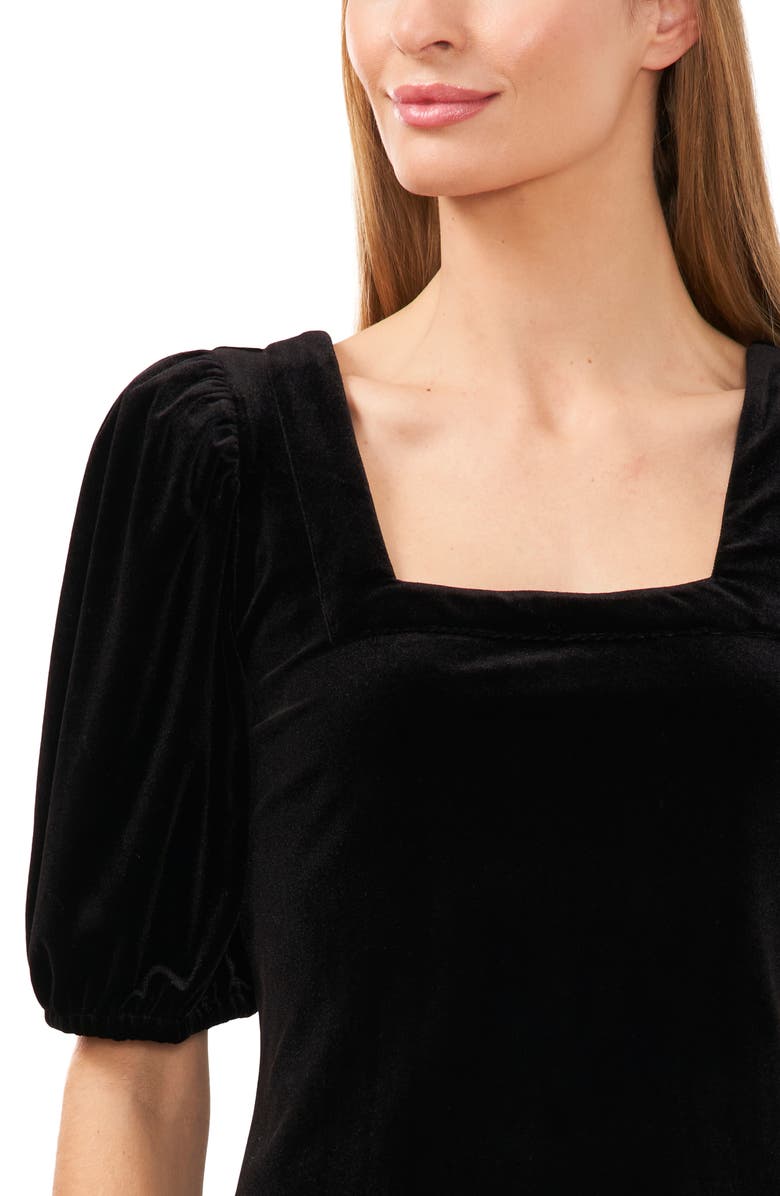 CeCe Square Neck Stretch Velvet Top, Alternate, color,