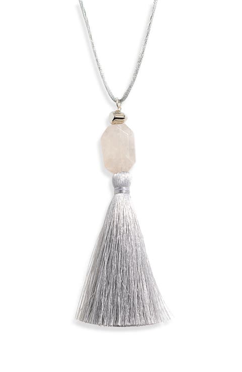 Genuine Stone Tassel Pendant Necklace