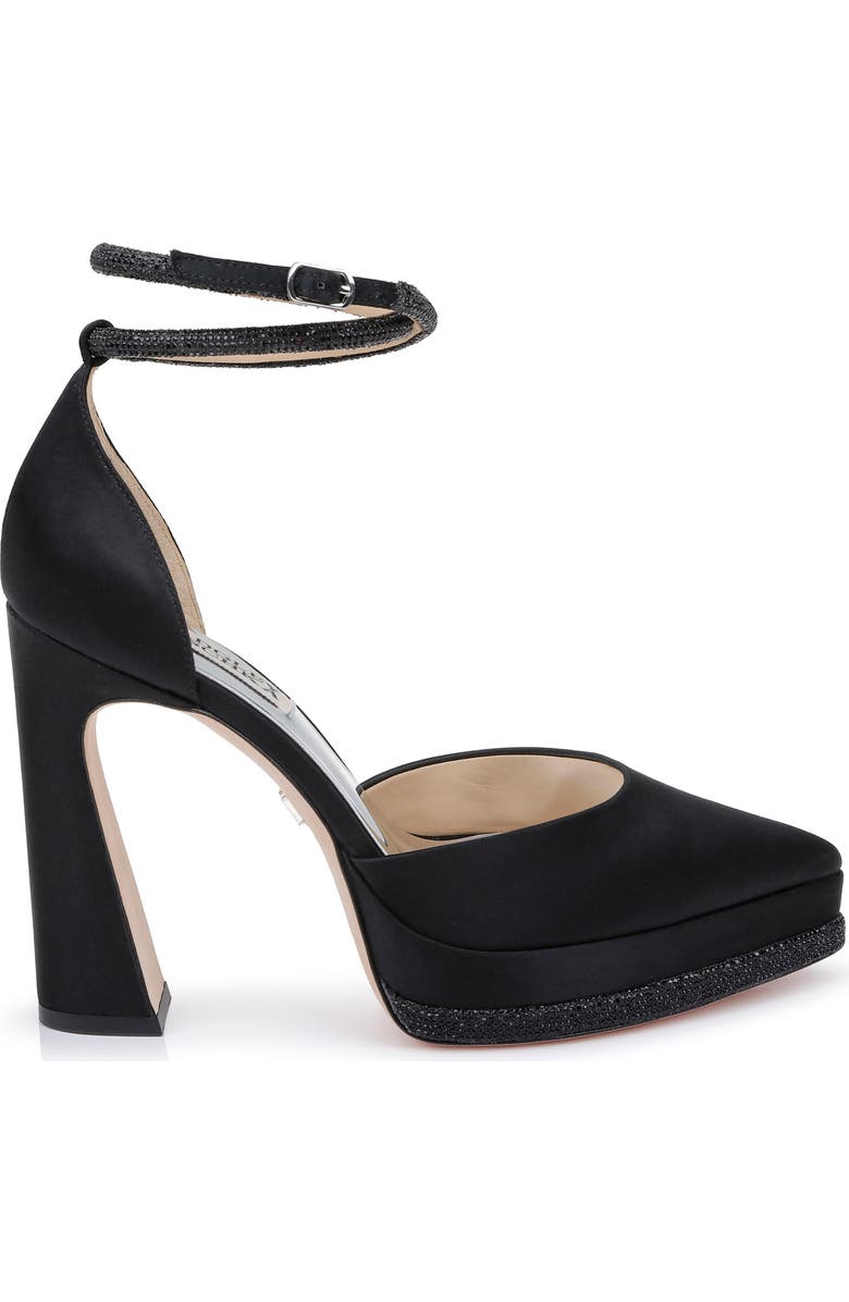 Badgley Mischka Collection Eliana Ankle Strap Platform Pointed Toe Pump, Alternate, color, Black