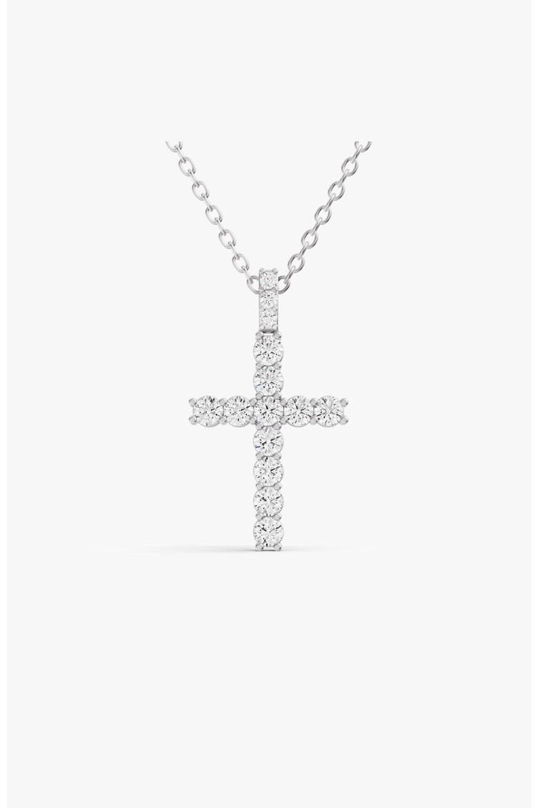 14K Gold 3.5 ct Cross Pendant Necklace of Sereia, Main, color, White Gold