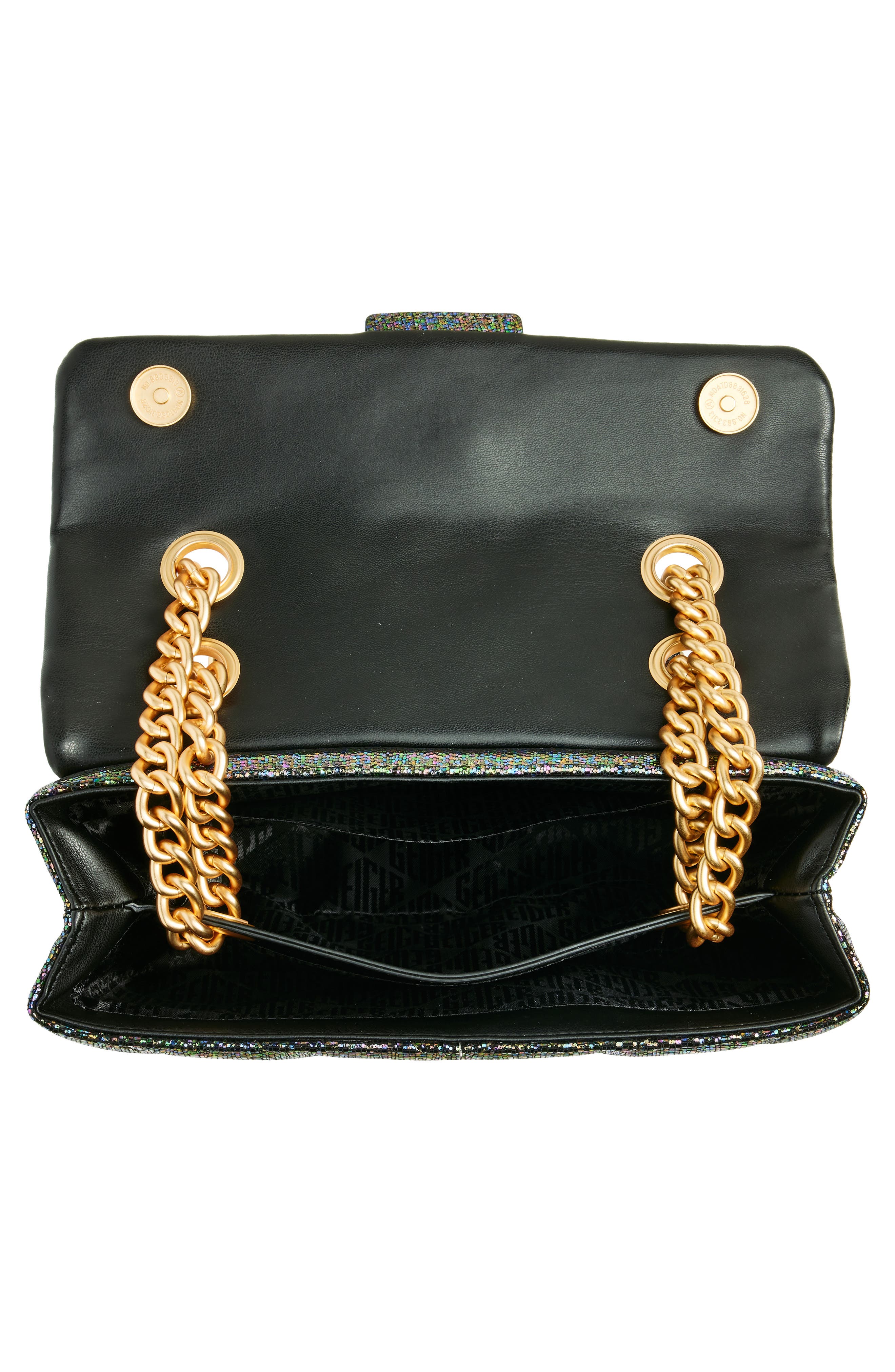 Kurt Geiger London Kensington Quilted Metallic Leather Convertible Shoulder Bag, Alternate, color, Green Multi