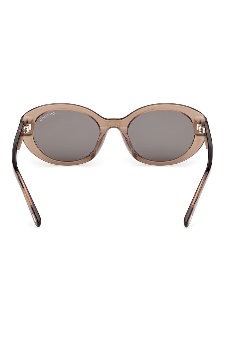 Jasmin 54mm Oval Sunglasses, Alternate, color, SHINY LIGHT BROWN / SMOKE