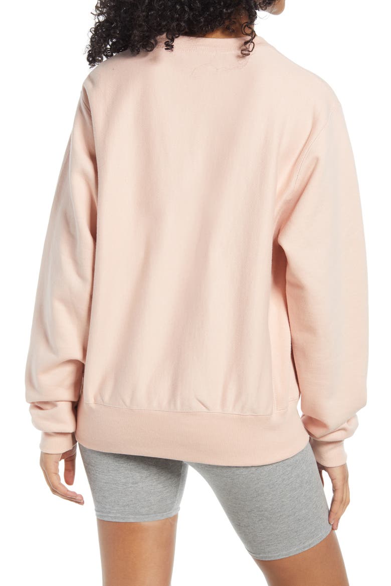 Reverse Weave® Boyfriend Sweatshirt, Alternate, color, BLUSHING PEACH