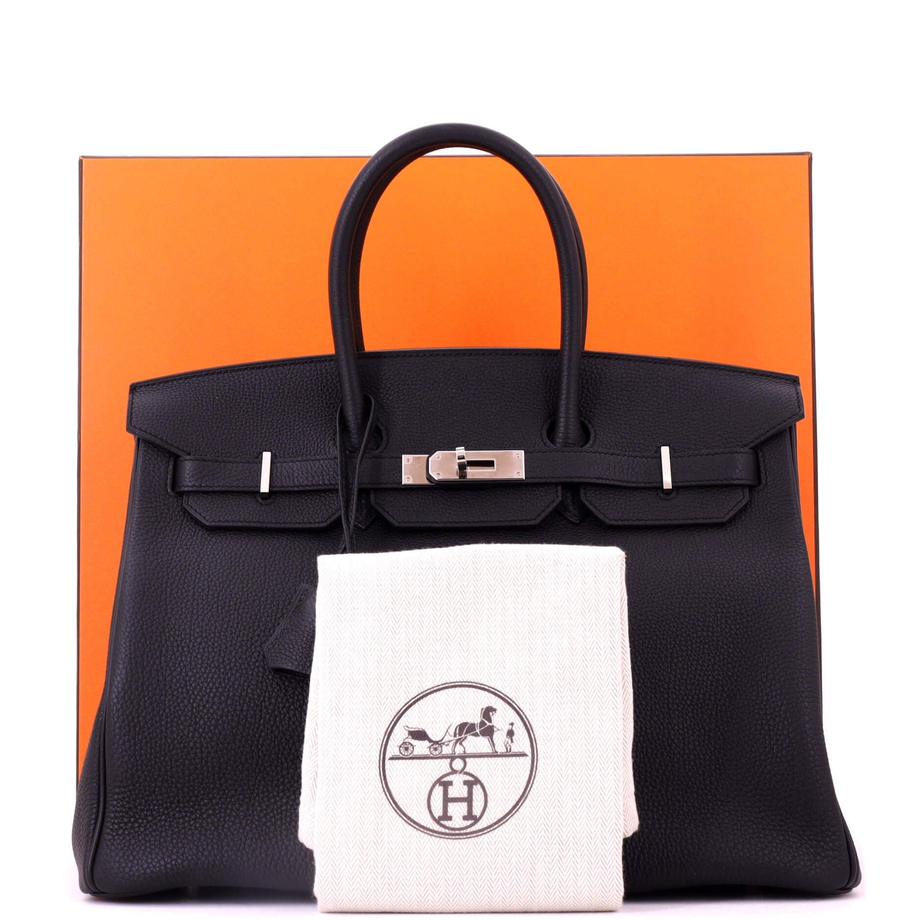 Pre-Owned Hermes Birkin Handbag Black Togo with Palladium Hardware 35, Alternate, color, Noir
