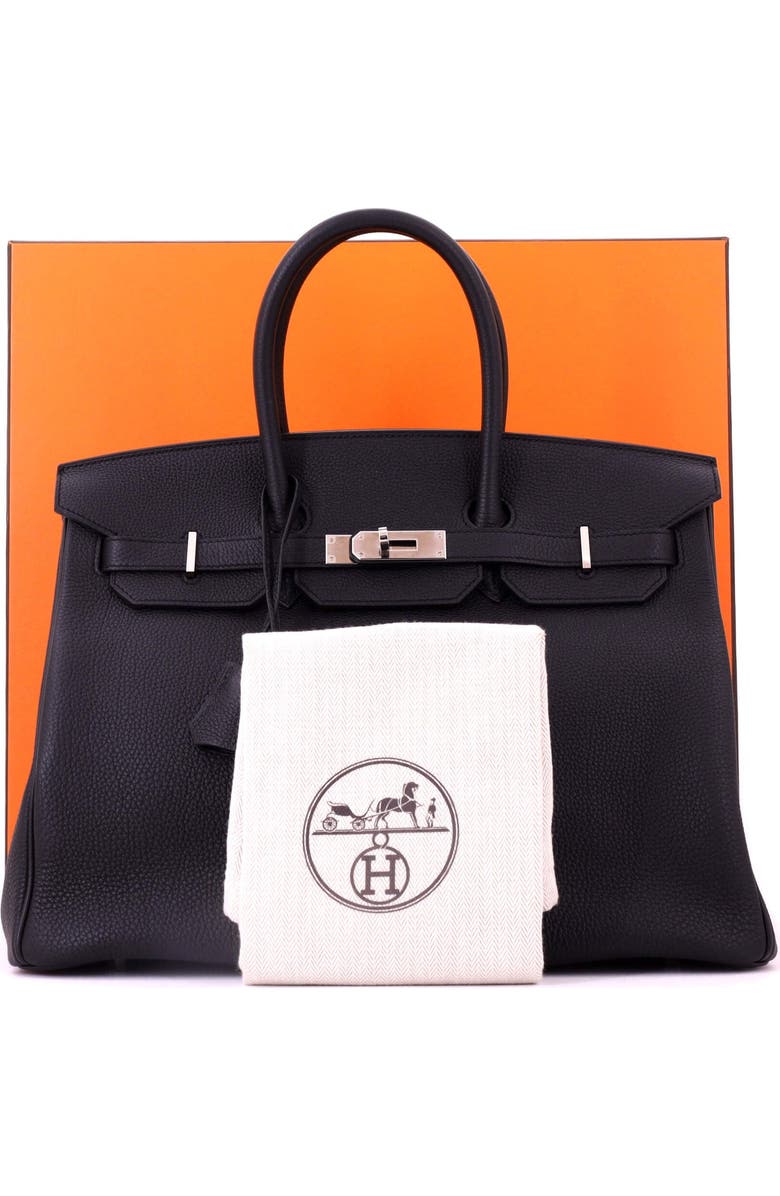 Pre-Owned Hermes Birkin Handbag Black Togo with Palladium Hardware 35, Alternate, color, Noir
