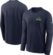 Nike Men's Nike College Navy Seattle Seahawks Sideline Performance Long Sleeve T-Shirt