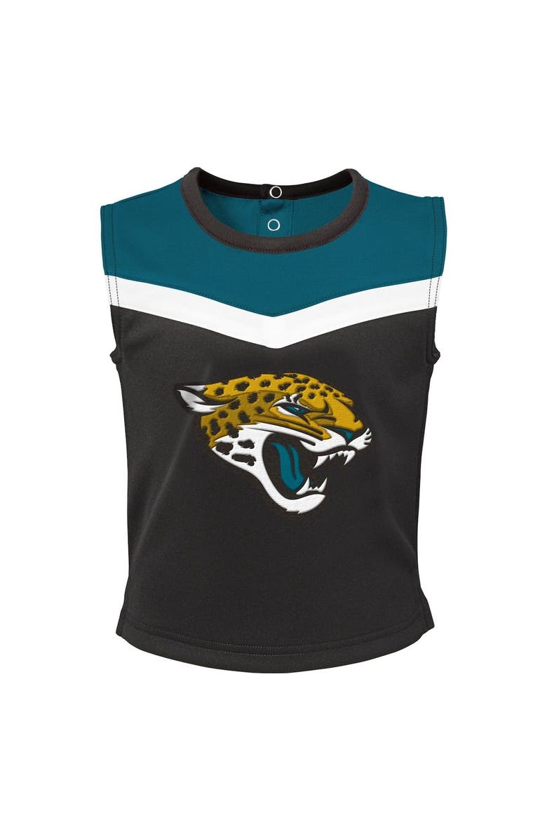 Outerstuff Girls Toddler Black Jacksonville Jaguars Spirit Cheer Three-Piece Cheerleader Set, Alternate, color, Black